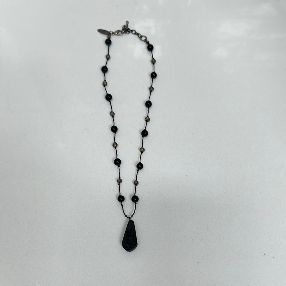 Elegant Black Beaded Necklace